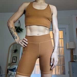 Wolven Threads Turmeric Racer Back Yoga Crop Top (Small/Medium)